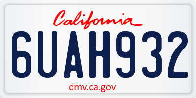 CA license plate 6UAH932