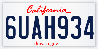CA license plate 6UAH934