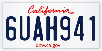 CA license plate 6UAH941