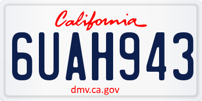 CA license plate 6UAH943