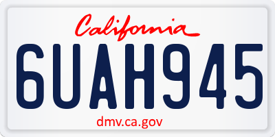 CA license plate 6UAH945