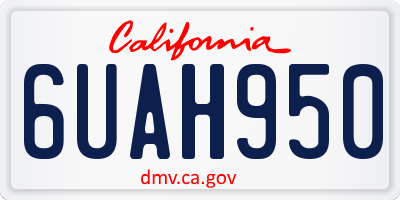 CA license plate 6UAH950