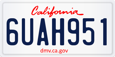 CA license plate 6UAH951