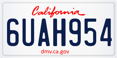 CA license plate 6UAH954