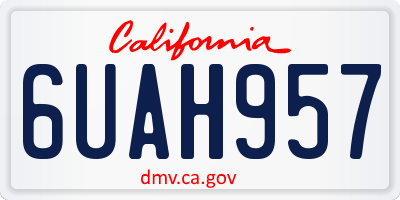 CA license plate 6UAH957