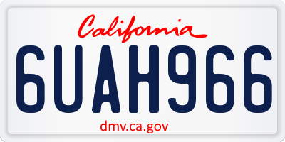 CA license plate 6UAH966