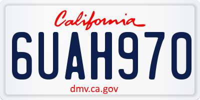 CA license plate 6UAH970