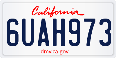 CA license plate 6UAH973