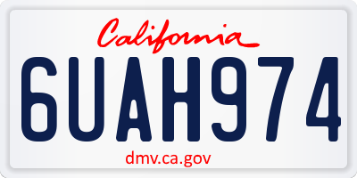 CA license plate 6UAH974