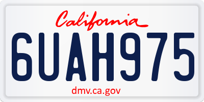 CA license plate 6UAH975