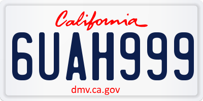 CA license plate 6UAH999