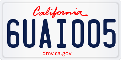CA license plate 6UAI005
