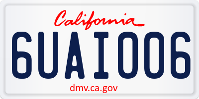 CA license plate 6UAI006