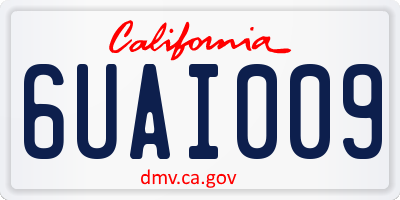 CA license plate 6UAI009