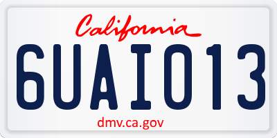 CA license plate 6UAI013
