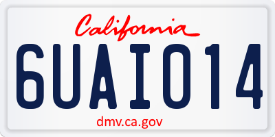 CA license plate 6UAI014