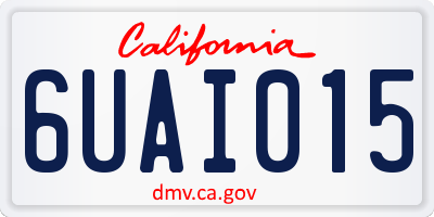 CA license plate 6UAI015