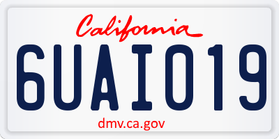 CA license plate 6UAI019