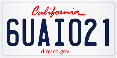 CA license plate 6UAI021