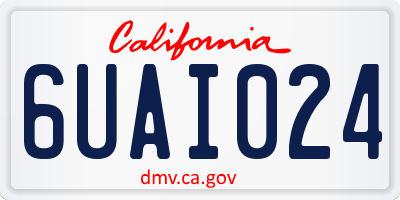 CA license plate 6UAI024