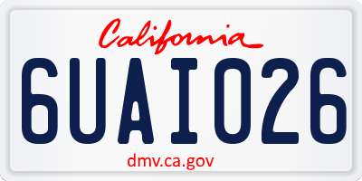 CA license plate 6UAI026