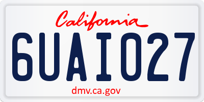 CA license plate 6UAI027