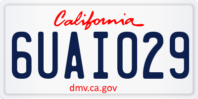 CA license plate 6UAI029