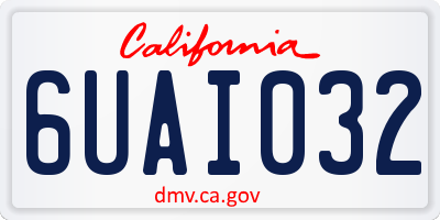 CA license plate 6UAI032