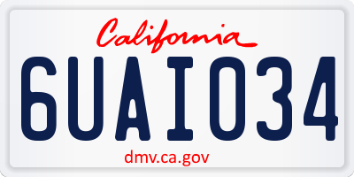 CA license plate 6UAI034