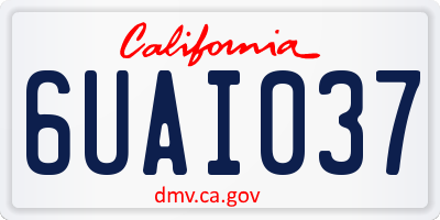 CA license plate 6UAI037