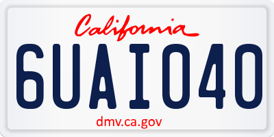 CA license plate 6UAI040