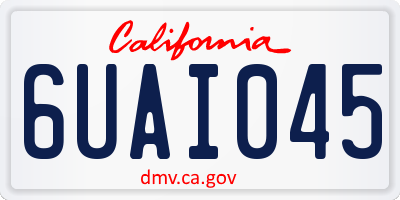 CA license plate 6UAI045