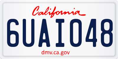 CA license plate 6UAI048