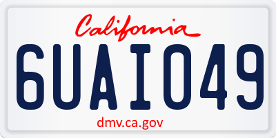 CA license plate 6UAI049