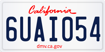 CA license plate 6UAI054