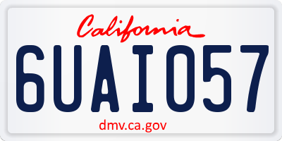 CA license plate 6UAI057