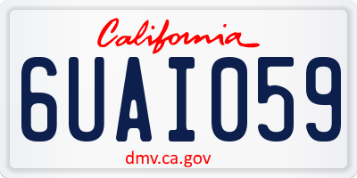 CA license plate 6UAI059