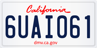 CA license plate 6UAI061