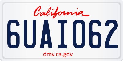 CA license plate 6UAI062