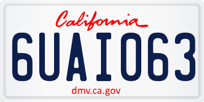 CA license plate 6UAI063
