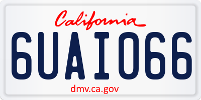 CA license plate 6UAI066