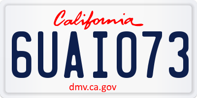 CA license plate 6UAI073