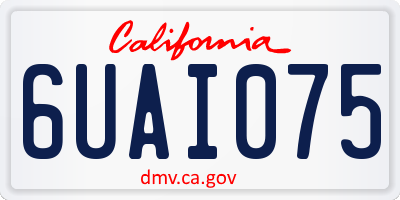 CA license plate 6UAI075
