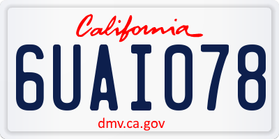 CA license plate 6UAI078