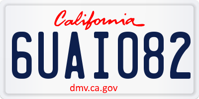 CA license plate 6UAI082