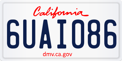 CA license plate 6UAI086