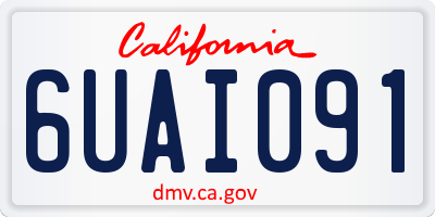 CA license plate 6UAI091