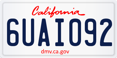 CA license plate 6UAI092