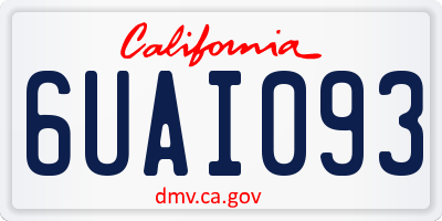 CA license plate 6UAI093