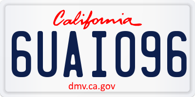 CA license plate 6UAI096